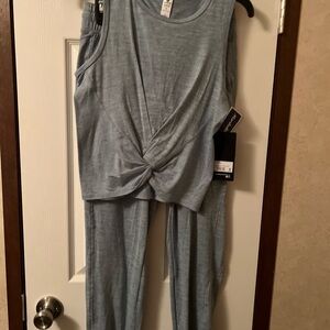 90 Degree By Reflex Blue Track Pants & Joggers Set